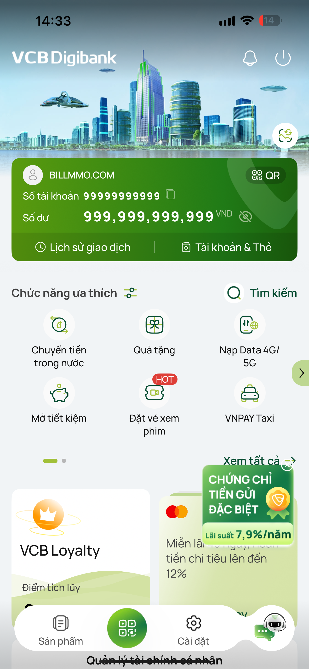 Bill số dư